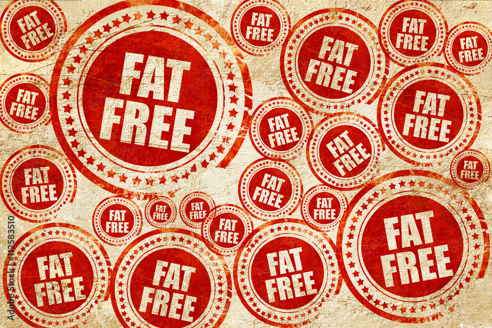 fat free, red stamp on a grunge paper texture fat free, red stamp on a grunge paper texture