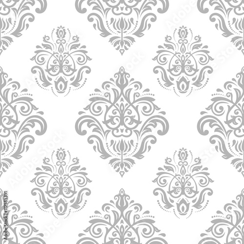 Oriental vector classic pattern. Seamless abstract background with repeating elements. Light silver pattern