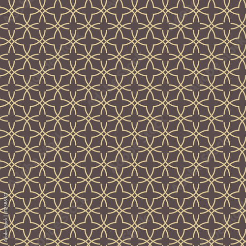 Seamless vector ornament in arabian style. Pattern for wallpapers and backgrounds. Brown and golden pattern