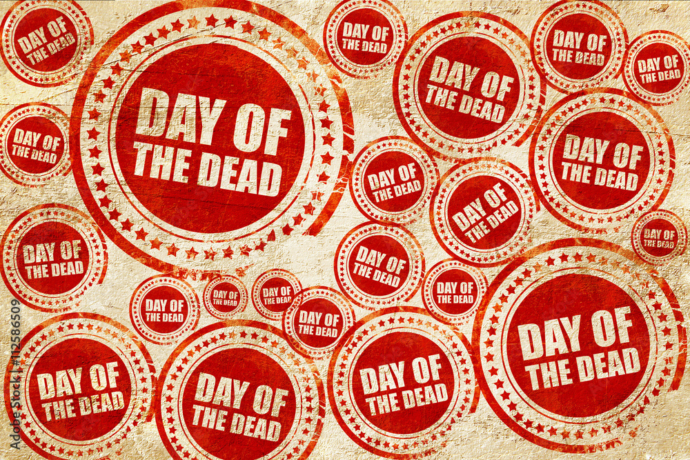 day of the dead, red stamp on a grunge paper texture day of the dead, red stamp on a grunge paper texture