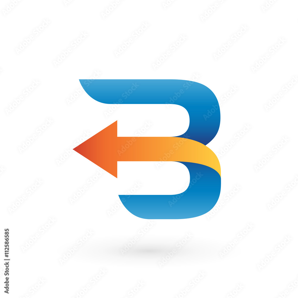 Abstract Letter B with Arrow BackLogo Abstract Letter B with Arrow BackLogo