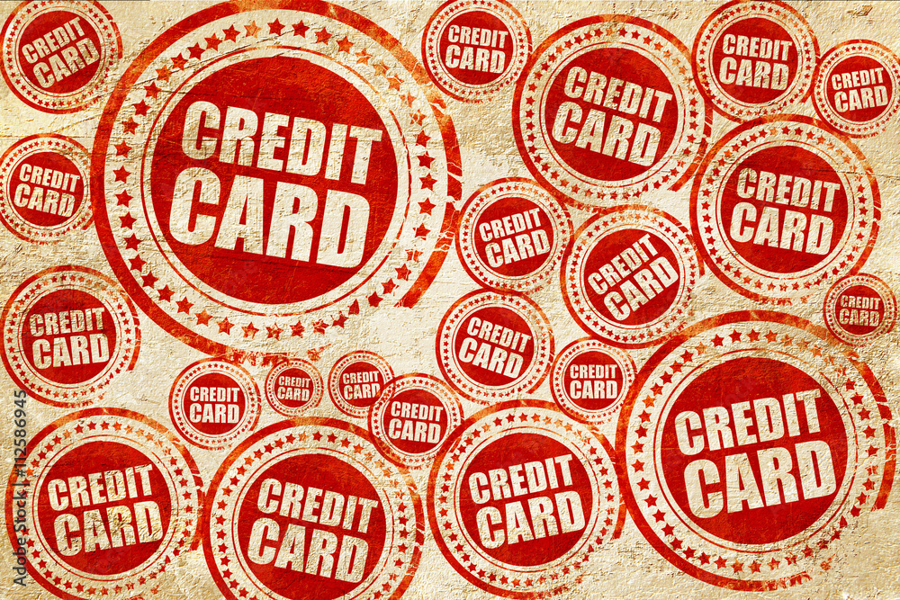 credit card, red stamp on a grunge paper texture credit card, red stamp on a grunge paper texture