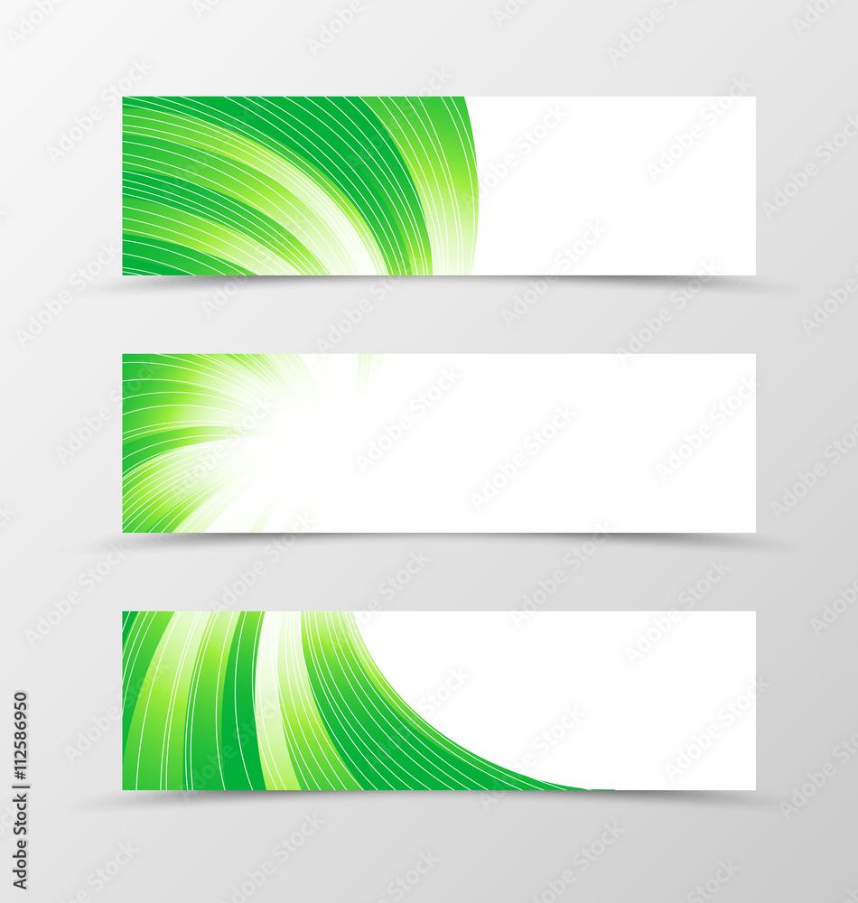 Set of banner swirl design