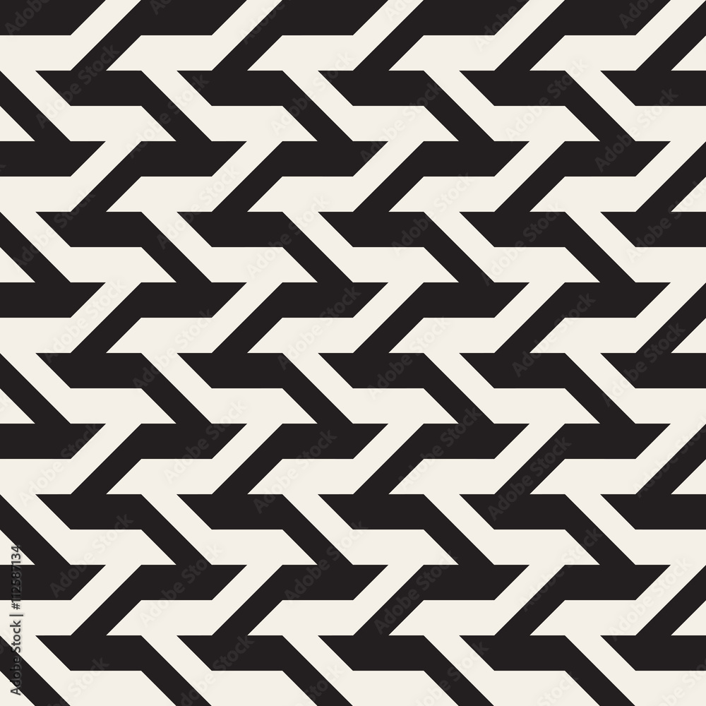 Vector Seamless Black And White Geometric Lines Pattern Vector Seamless Black And White Geometric Lines Pattern
