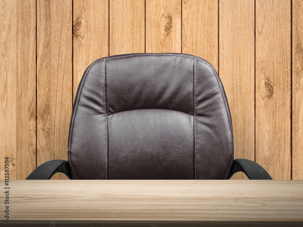 office chair with wooden table Stock Photo | Adobe Stock