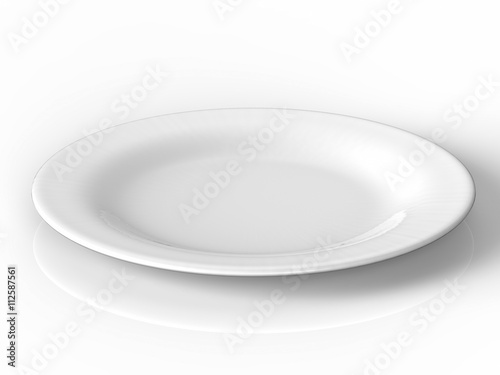 white empty plate on white background