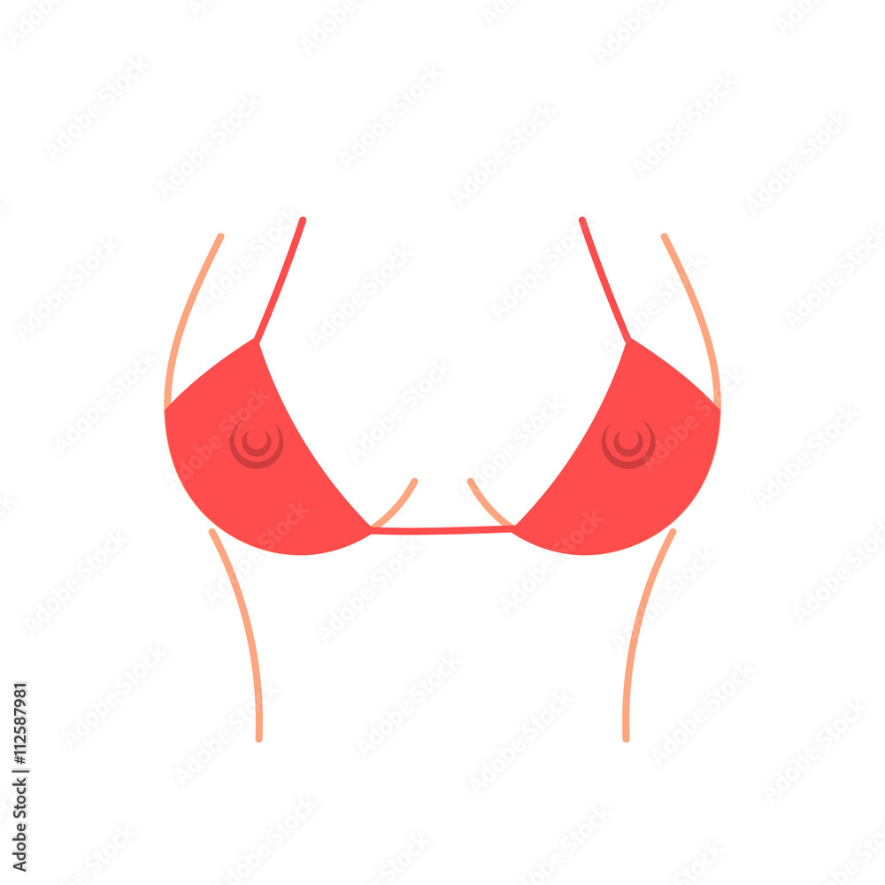 Sexy bust silhouette isolated on white background. Woman erotic breast in  bra with silhouette teats. Cartoon fashion model body. Sexual young girl,  seductive female. Simple sketch. Vector illustration Stock Vector | Adobe