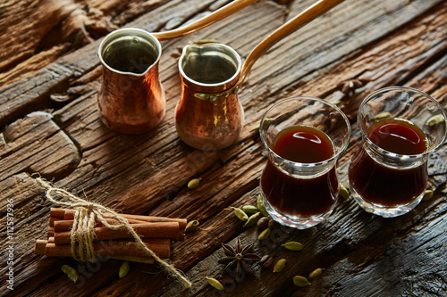Obraz na plátně cups of turkish coffee