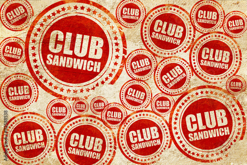 club sandwich  red stamp on a grunge paper texture