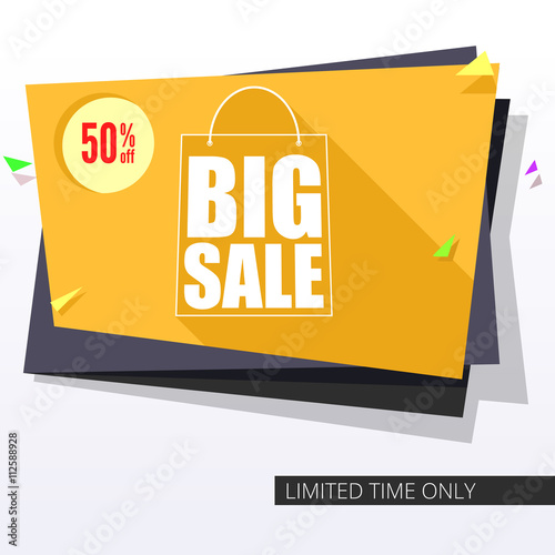 Big sale origami banner.