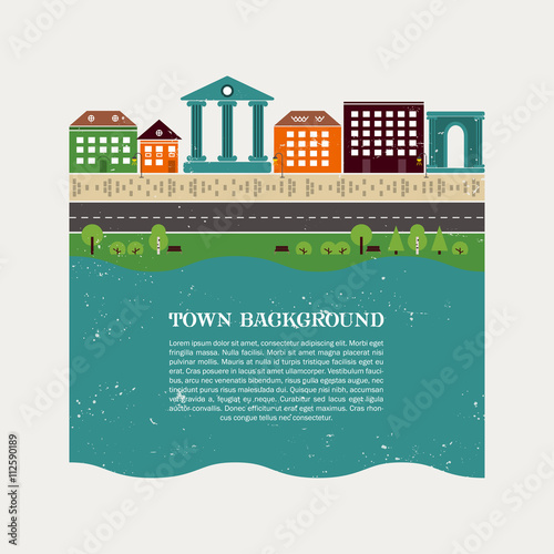 Town background vector template