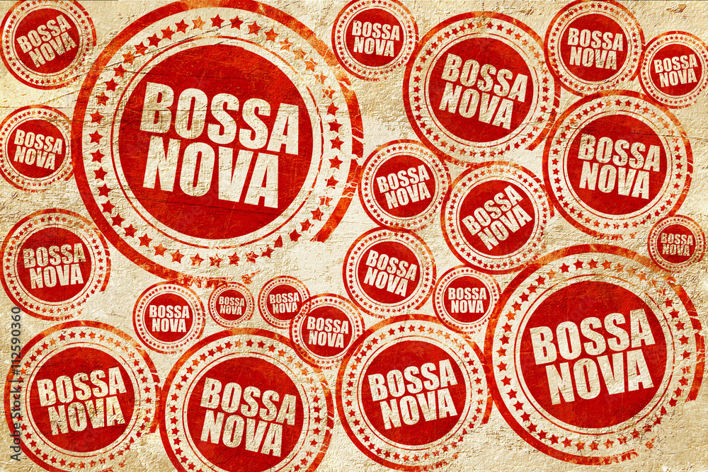 bossa nova, red stamp on a grunge paper texture