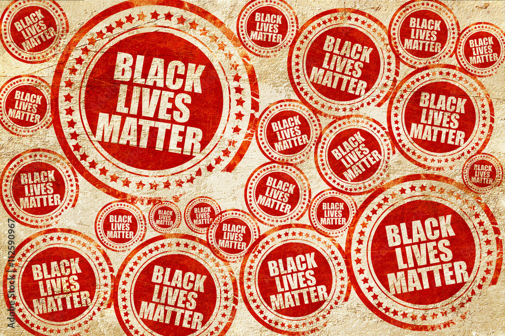 Obraz premium black lives matter, red stamp on a grunge paper texture
