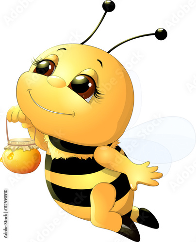 bee on a white background