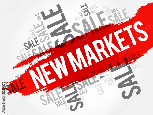 New Markets words cloud, business concept background