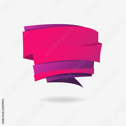 Red and violet ribbons on light grey background. 