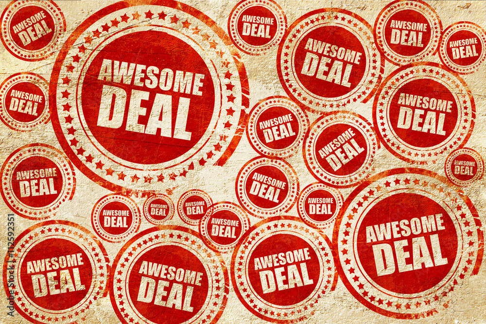 Obraz premium awesome deal, red stamp on a grunge paper texture