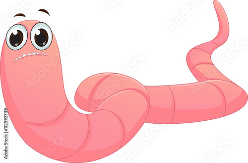 cute worm cartoon