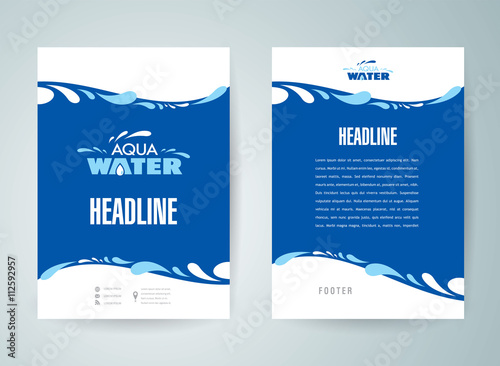 flyer design template water aqua splash drops blue photo