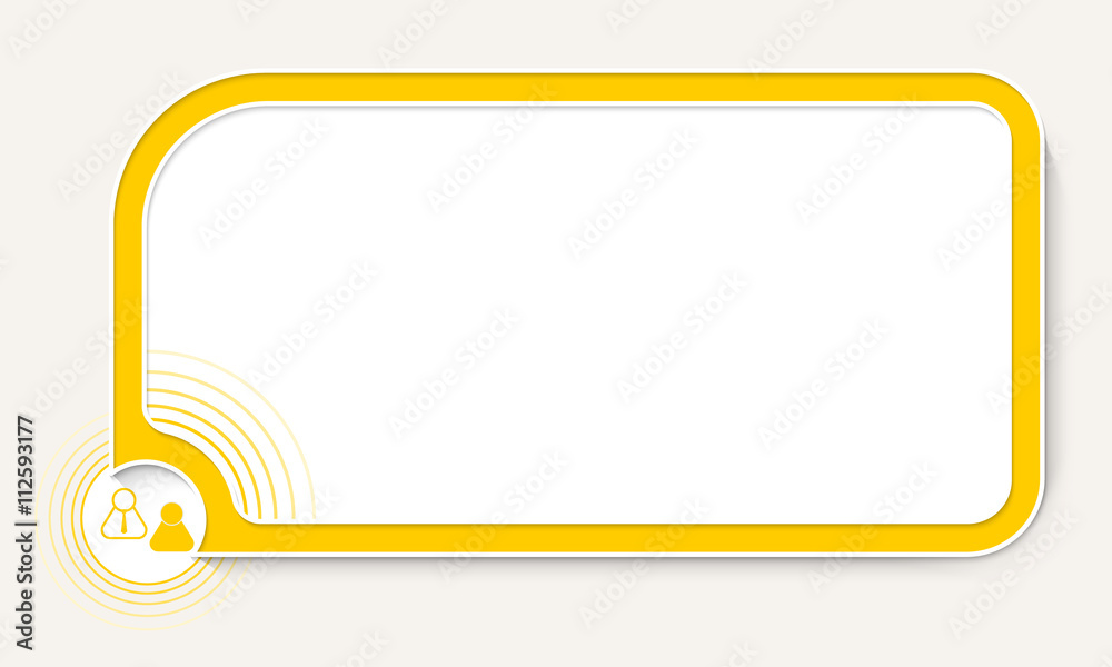 Yellow text box for your text and people