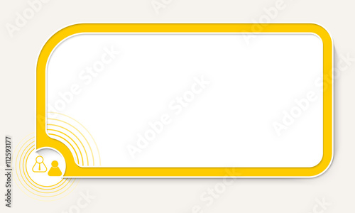 Yellow text box for your text and people