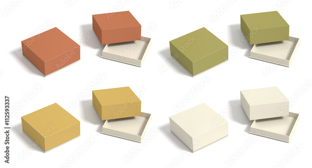 A package for cakes. Four color variations.