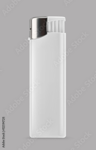 White lighter, promotional items, vector mockup
