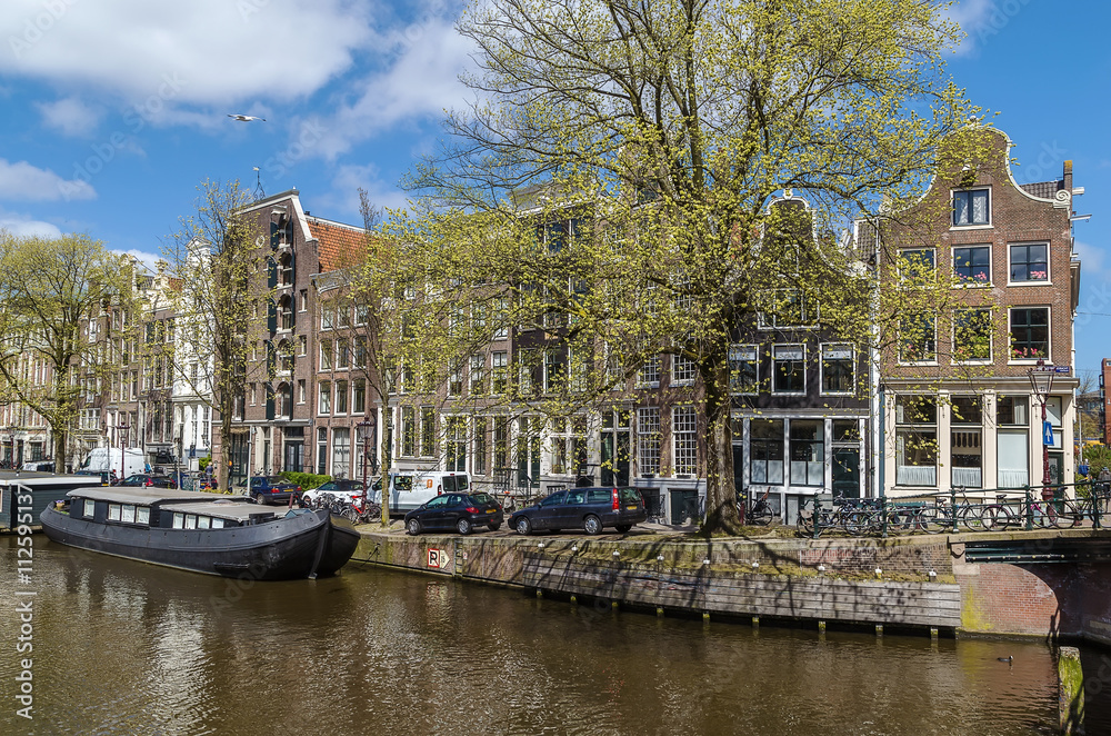 Fototapeta premium View of Amsterdam canal, Netherlands
