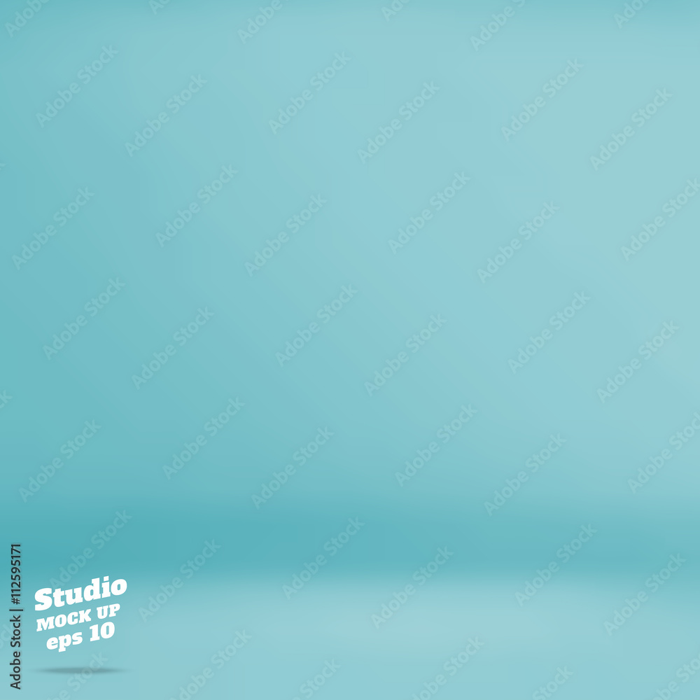 Obraz premium Vector :Empty pastel turquoise studio room background ,Template