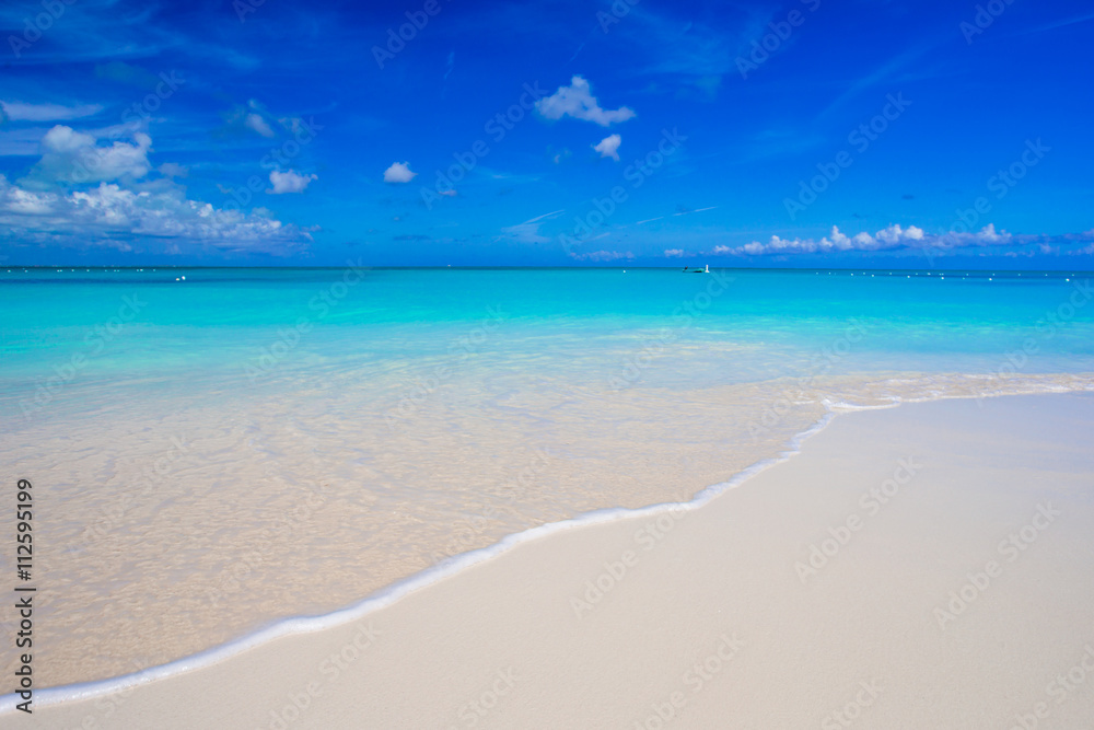 Beautiful white sand beach and turquoise clean water