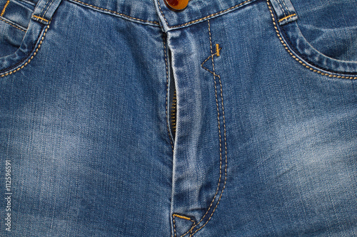 open fly low blue jeans texture background