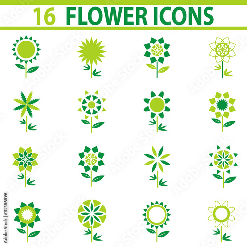 Flower icons set