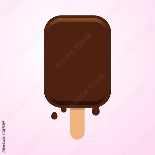 Icono plano polo de chocolate sobre fondo degradado