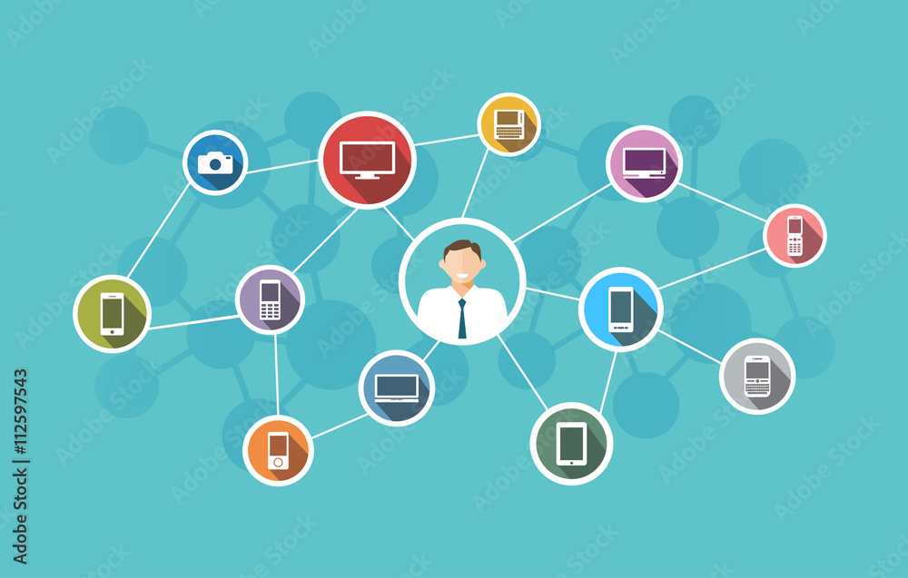 Business technology network concept illustration.
