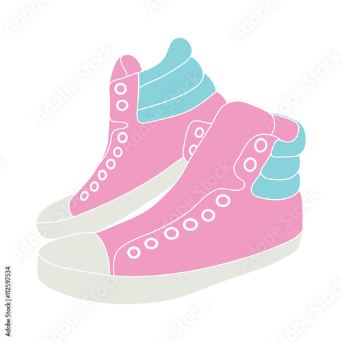 Illustration of pink sneakers on white background