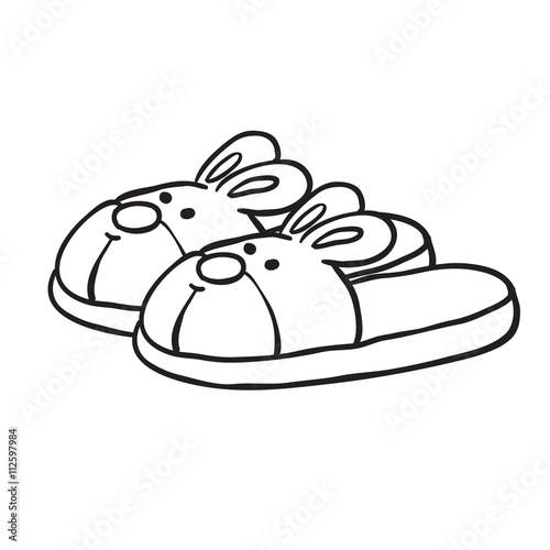 black and white bunny slippers