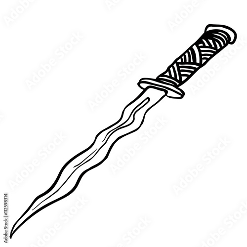 black and white dagger knife