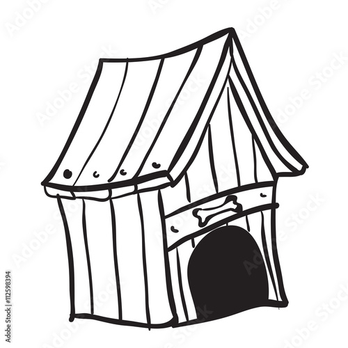 black and white dog house