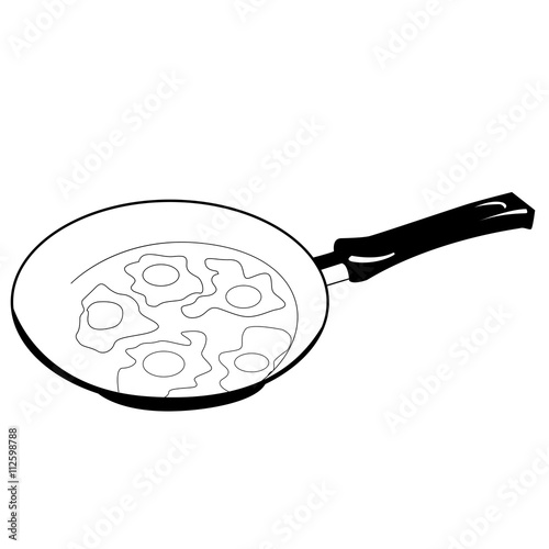 black and white fried eggs on frying pan