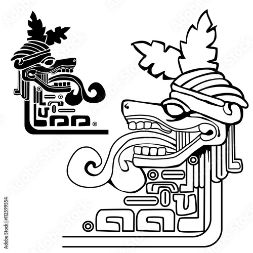 black and white mayan idol