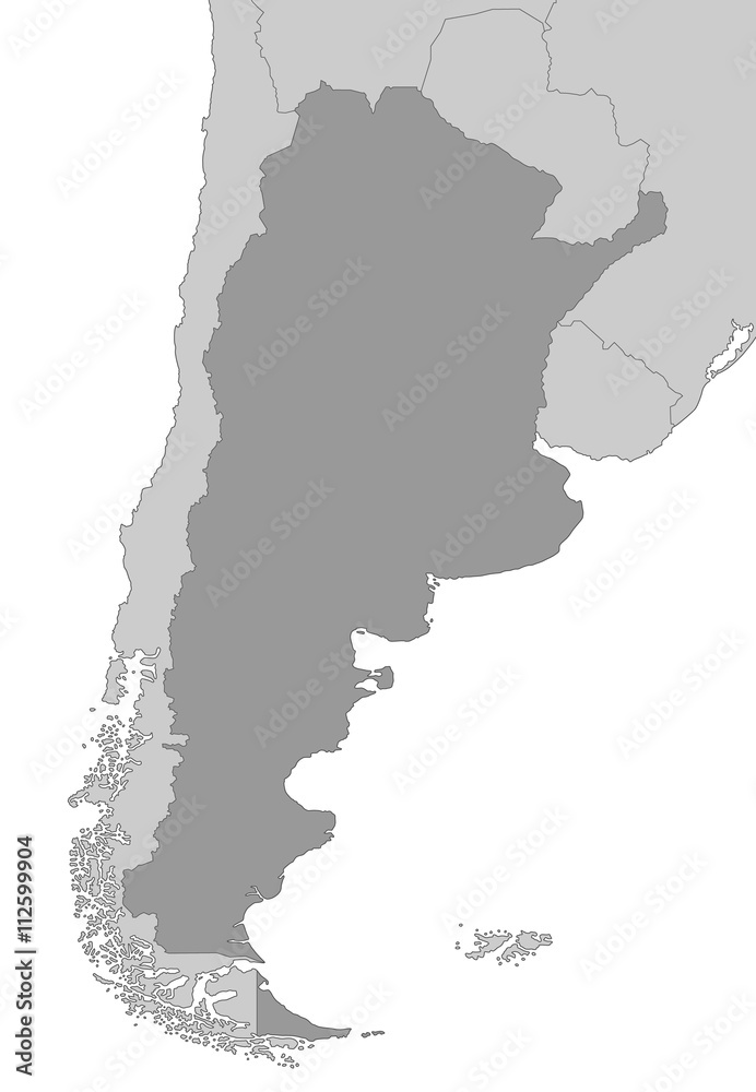 Argentinien Karte in Grau (detailliert)