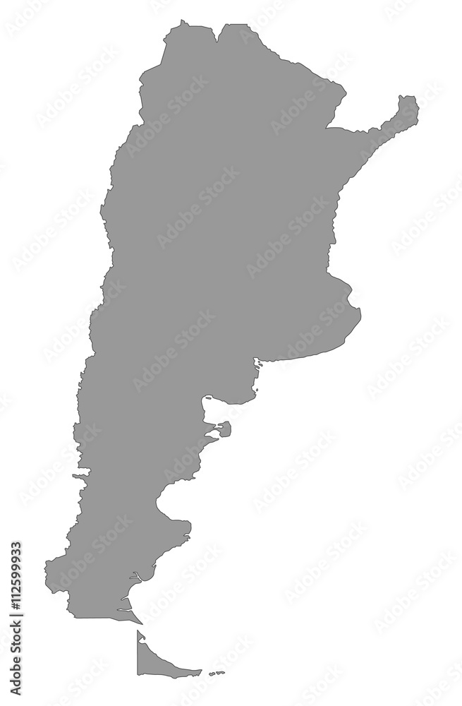 Argentinien Karte - Grau (einzeln)