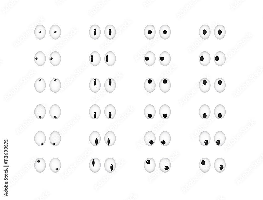 Set of eye emoticon vector isolated on white background. Emoji vector ...