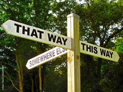 sign symbolizing indecision, choices, opportunity, the way forward
