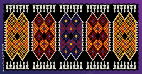 A Vertical Diamonds Theme Middle Eastern Traditional Weaving
