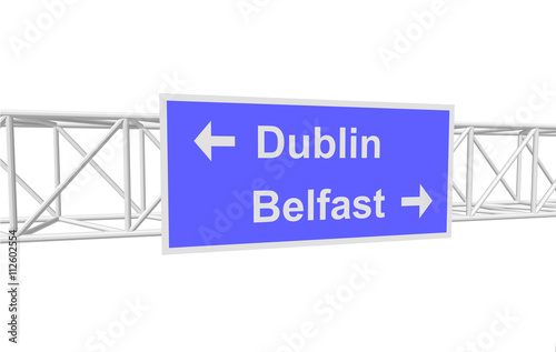 3dl illustration of a road sign with directions