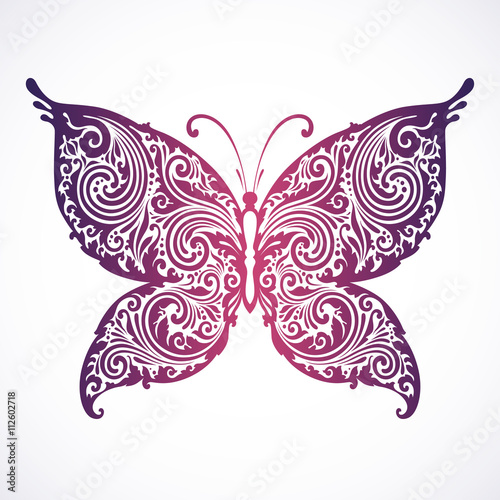 Abstract decorative floral butterfly