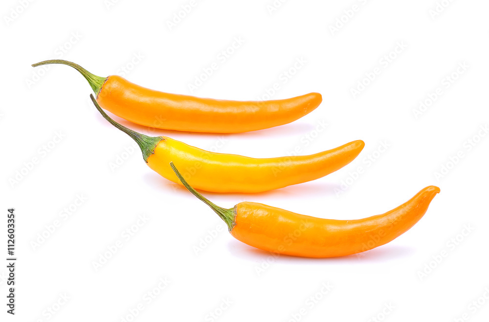 Yellow Chilli Pepper isolated on white background Yellow Chilli Pepper isolated on white background
