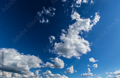 Dramatic blue sky with clou...