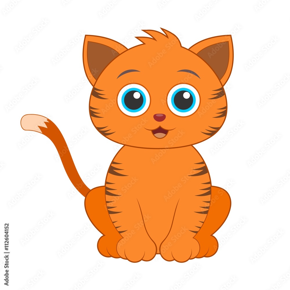 Illustration of Very Cute orange Cat vector de Stock Adobe Stock